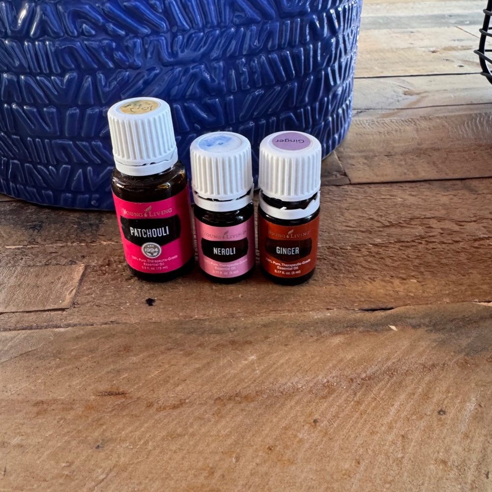 YOUNG LIVING ESSENTIAL OILS BUNDLE OF 3 NEROLI, GINGER, PATCHOULI